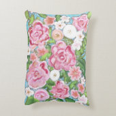 ピンクフローラ春開花アクセント装飾用クッション アクセントクッション (裏面(縦))