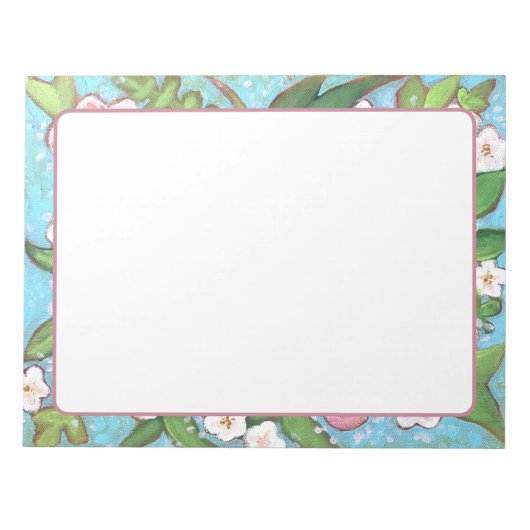 ピンクフローラ春開花メモ帳 ノートパッド (正面)