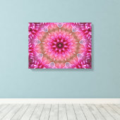 ピンクフローラ曼荼羅 キャンバスプリント (インサイチュ (ウッドフロア))