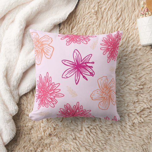ピンクフローラ枕 クッション (ブランケット)