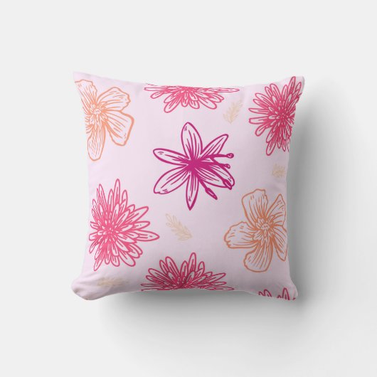 ピンクフローラ枕 クッション (正面)
