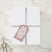 ピンクフローラ枠ギフトラベル ギフトタグ (より糸付き)