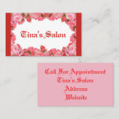 ピンクフローラ枠 名刺 (正面/裏面)