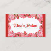 ピンクフローラ枠 名刺 (正面)