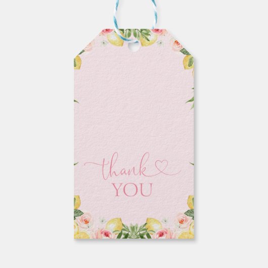 ピンクフローラ柑橘系誕生日サンキューラベル ギフトタグ (裏面)