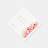 ピンクフローラ植物園カラフル結婚ズ スタンダードカクテルナプキン (角)