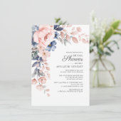 ピンクフローラ植物学ブライダルシャワー 招待状 (スタンド正面)