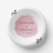 ピンクフローラ植物結エレガント合モダンパーティー ペーパーボウル (正面)