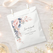 ピンクフローラ植物結婚披露宴 フェイバーバッグ (クリップ留めされた状態)