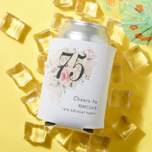 ピンクフローラ植物観葉第75回バースデーパーティー 缶クーラー (インサイチュ 夏)