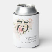 ピンクフローラ植物観葉第75回バースデーパーティー 缶クーラー (缶正面)