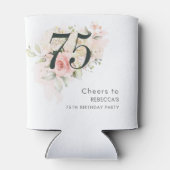 ピンクフローラ植物観葉第75回バースデーパーティー 缶クーラー (裏面)