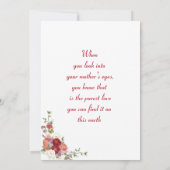 ピンクフローラ母の日の写真ホリデーカード サンキューカード (裏面)