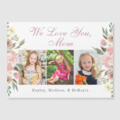 ピンクフローラ母の日フォトコラージュのマグネットカード (正面)