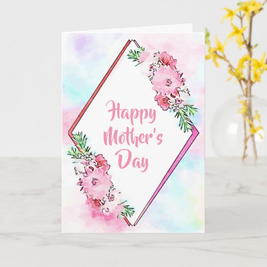 ピンクフローラ母の日 カード (黄色い花)