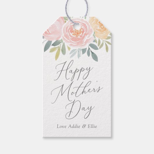 ピンクフローラ母の日 ギフトタグ (正面)