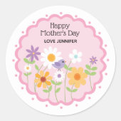 ピンクフローラ母の日 ラウンドシール (正面)