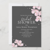 ピンクフローラ水彩かわいらしさくらんぼ花 招待状 (正面)