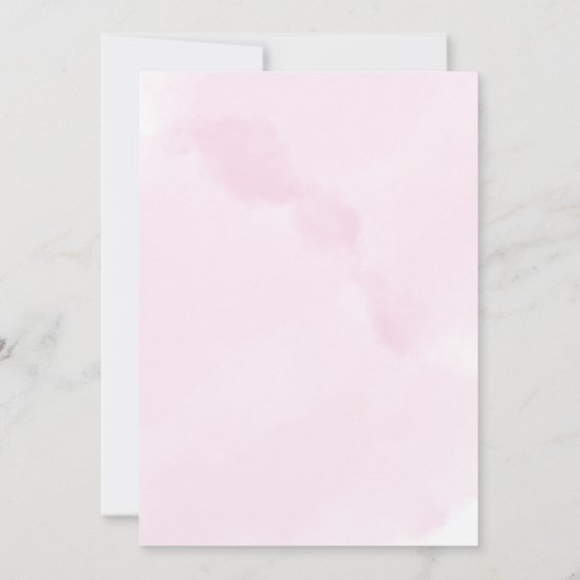 ピンクフローラ水彩かわいらしさくらんぼ花 招待状 (裏面)