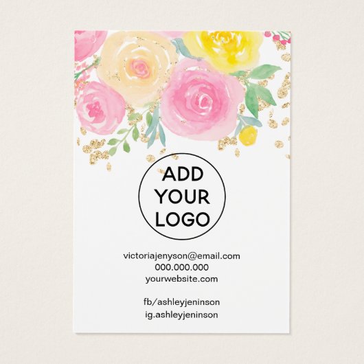 ピンクフローラ水彩ジュエリーネックレスディスプレイ (裏面)