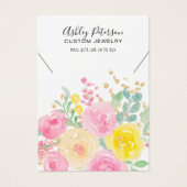 ピンクフローラ水彩ジュエリーネックレスディスプレイ (正面)