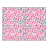 ピンクフローラ水彩バラパターン テーブルクロス (正面(横))