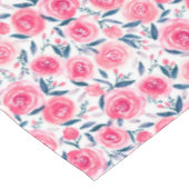 ピンクフローラ水彩バラパターン テーブルクロス (アングル)
