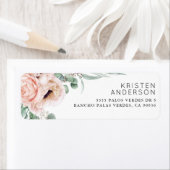 ピンクフローラ水彩ブライダルシャワー ラベル (インサイチュ)