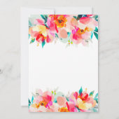 ピンクフローラ水彩ブライダルシャワー 招待状 (裏面)