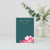 ピンクフローラ水彩マグノリアイヤリングディスプレイ 名刺 (スタンド正面)