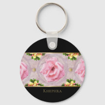 ピンクフローラ水彩モノグラム名