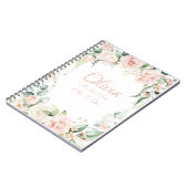 ピンクフローラ水彩名少女ベビー手帳 ノートブック (左側)