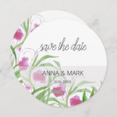 ピンクフローラ水彩手絵を描形 シーズンカード (正面/裏面)