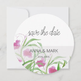 ピンクフローラ水彩手絵を描形 シーズンカード