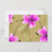 ピンクフローラ水彩文具パーソナライズされた具 ノートカード (裏面)