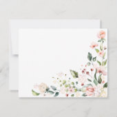 ピンクフローラ水彩文具パーソナライズされた具 ノートカード (裏面)