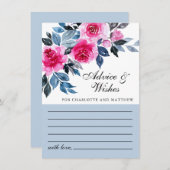 ピンクフローラ水彩植物学結婚院 アドバイスカード (正面/裏面)