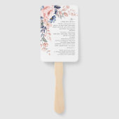 ピンクフローラ水彩植物性結婚式 プログラム ハンドファン (裏面)