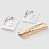 ピンクフローラ水彩植物性結婚式 プログラム ハンドファン (組立なし)