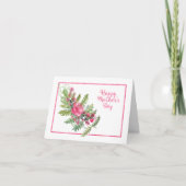 ピンクフローラ水彩母の日カード カード (正面)