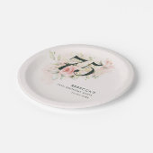 ピンクフローラ水彩紅葉75thバースデーパーティー ペーパープレート (アングル)