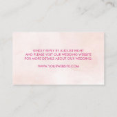 ピンクフローラ水彩結婚のエンクロージャカード 名刺 (裏面)