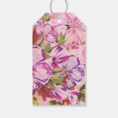 ピンクフローラ水彩誕生日パーティーありがとう ギフトタグ (裏面)