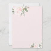 ピンクフローラ水彩金ゴールドブライダルシャワー 招待状 (裏面)