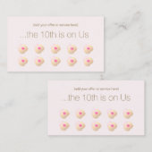 ピンクフローラ水彩10パンチカスタマーロイヤリティ ロイヤリティカード (正面/裏面)