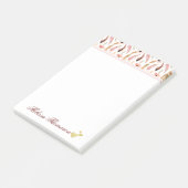 ピンクフローラ水色パターン名ハートスクリプト ポストイット (アングル)