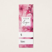 ピンクフローラ水色フラワーDIY価格つるラベル (正面)