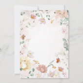 ピンクフローラ水色ベビーシャワー招待状 招待状 (裏面)