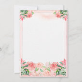 ピンクフローラ水色ベビーラブガールベビーシャワー 招待状 (裏面)