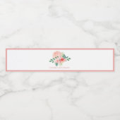 ピンクフローラ水色名ベビーガールシャワー ペットボトルラベル (シングルラベル)